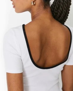 Top Avec Dos Dégagé - Blanc