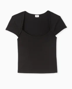Top Avec Encolure Dégagée - Noir