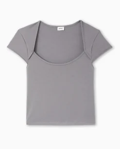 Top Avec Encolure Dégagée - Gris