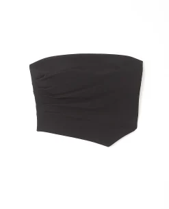 Top Bustier Asymétrique Avec Pinces - Noir