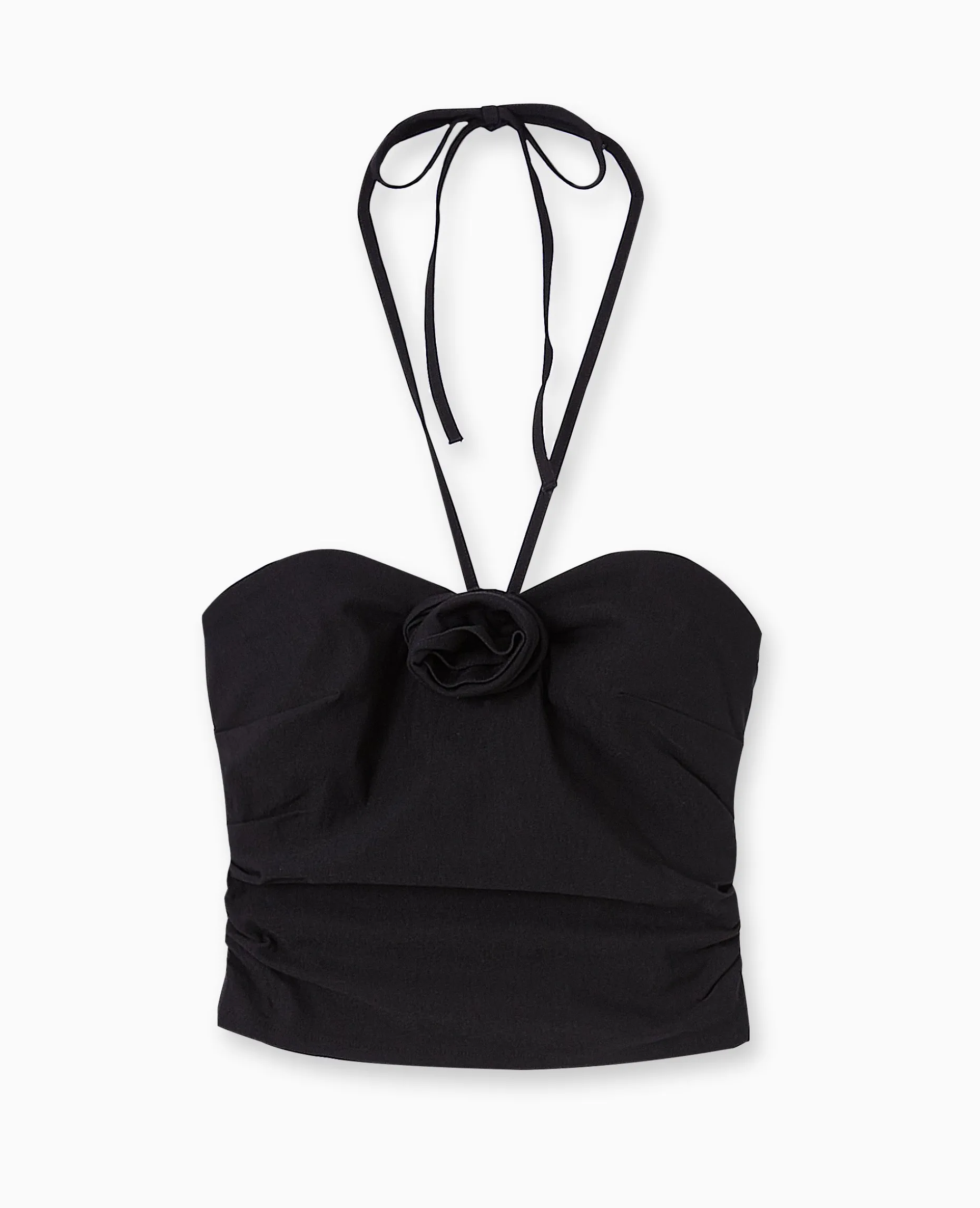 Top Bustier Avec Fleur - Noir