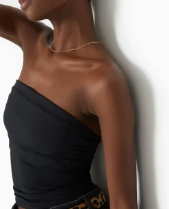 Top Bustier Avec Revers - Noir