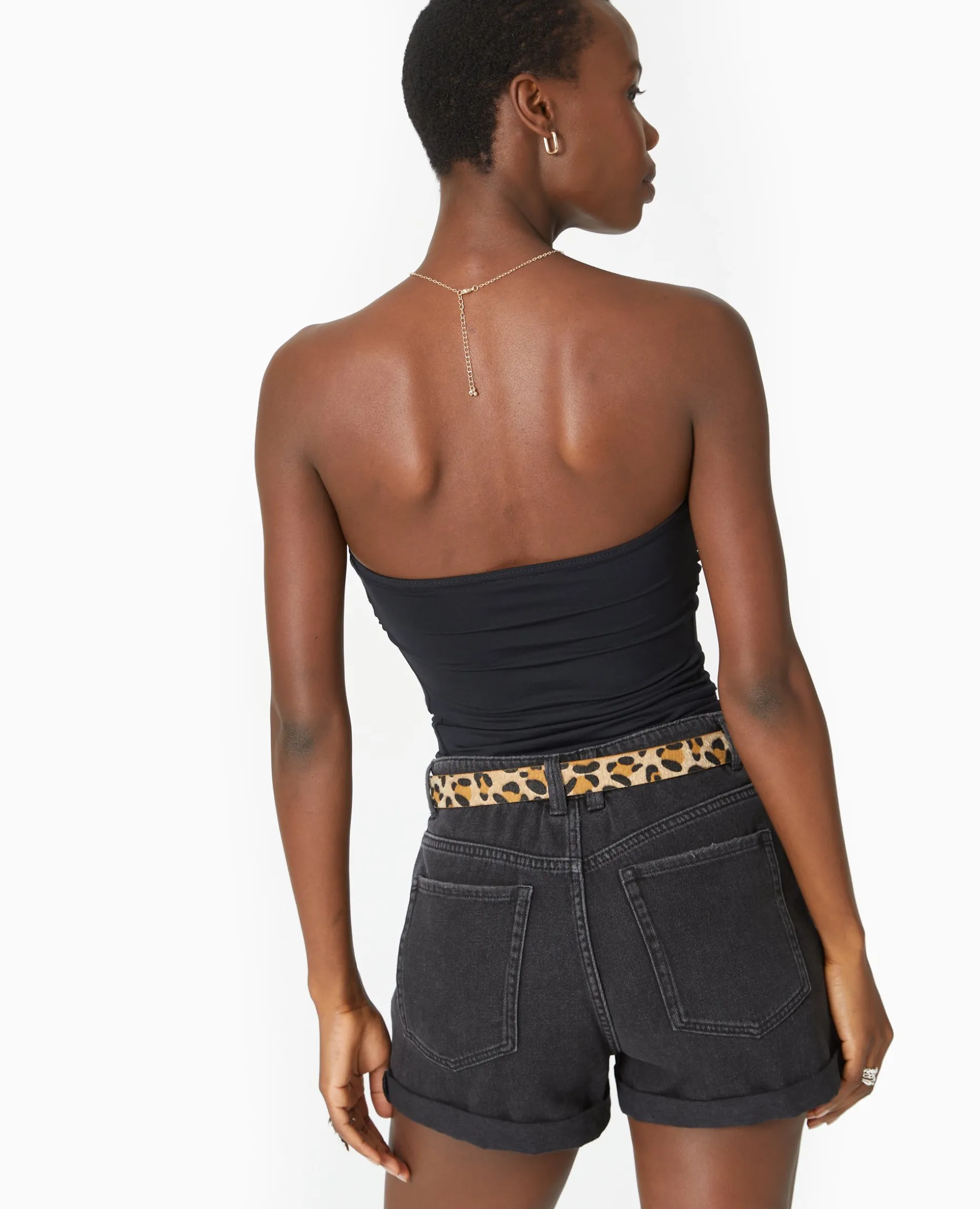 Top Bustier Avec Revers - Noir