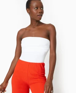 Top Bustier Avec Revers - Blanc