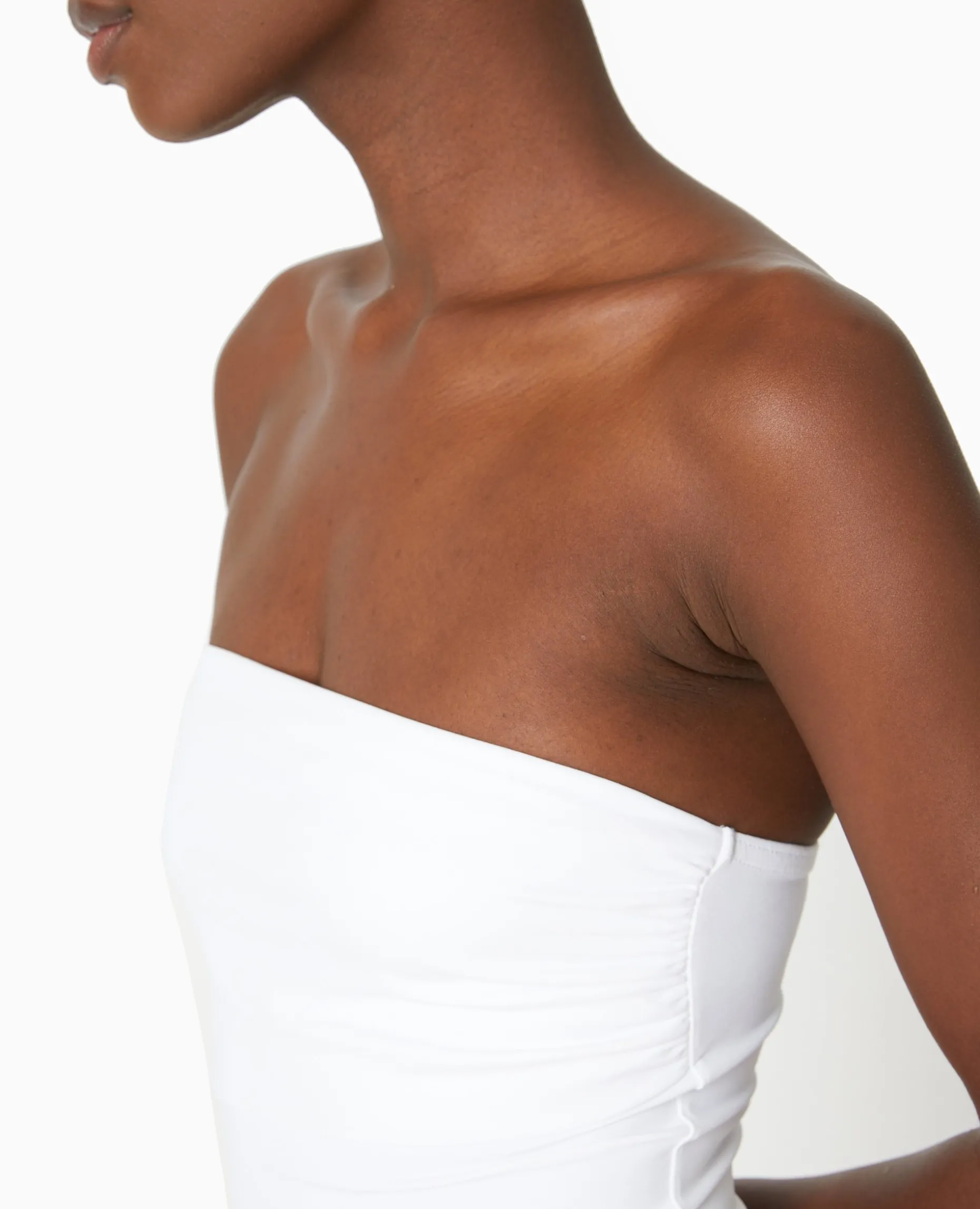 Top Bustier Avec Revers - Blanc