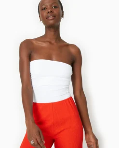 Top Bustier Avec Revers - Blanc