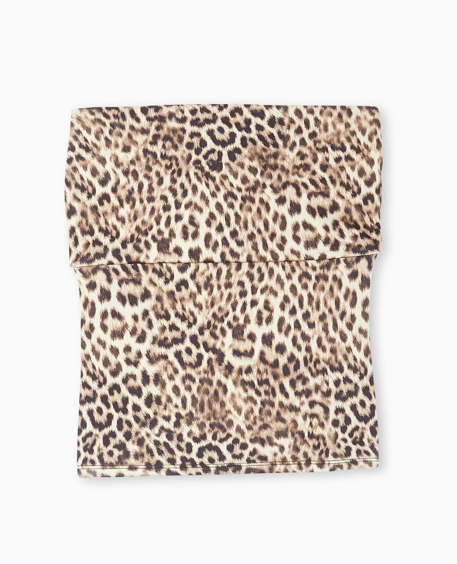 Top Bustier Avec Revers Motif Léopard - Camel