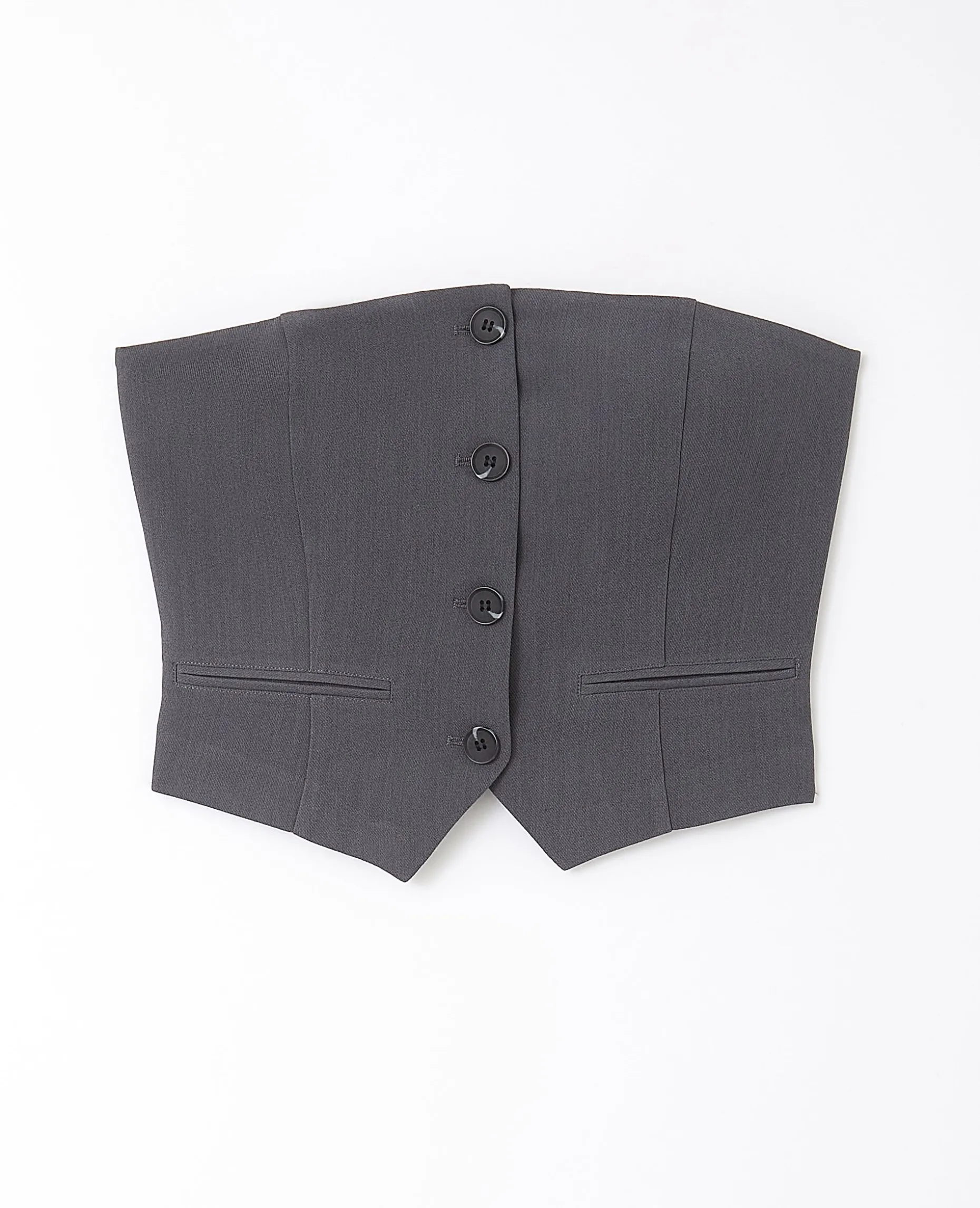 Top Bustier Boutonné - Gris