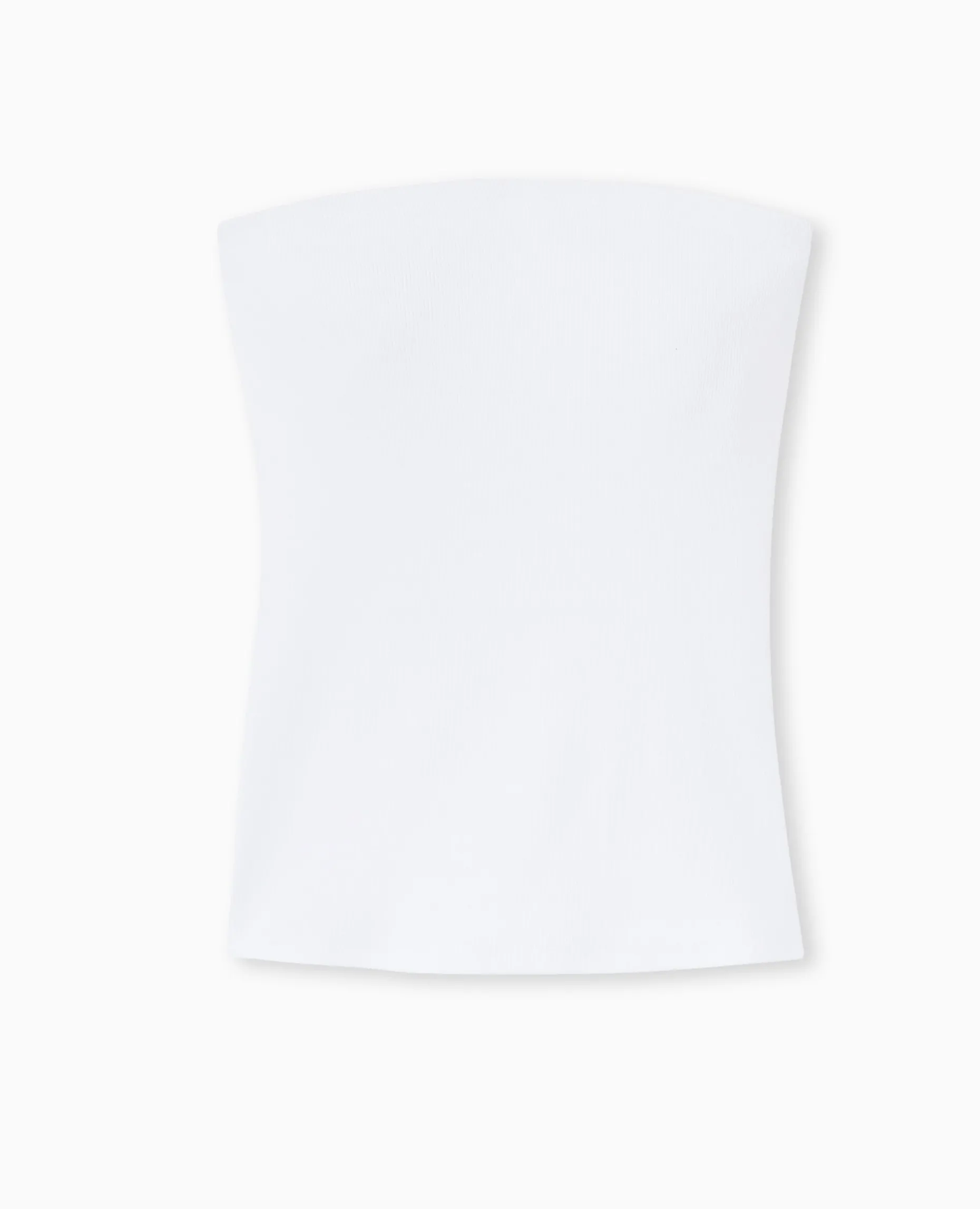 Top Bustier En Maille Côtelée - Blanc