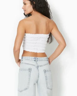 Top Bustier Smocké - Blanc