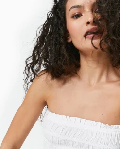 Top Bustier Smocké - Blanc