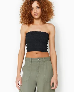 Top Bustier Smocké - Noir