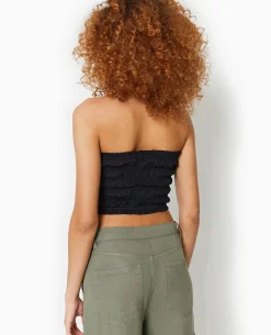 Top Bustier Smocké - Noir