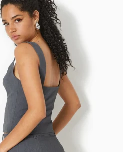 Top City Façon Corset - Gris Foncé