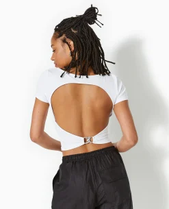 Top Court Avec Cut Out Dos - Blanc