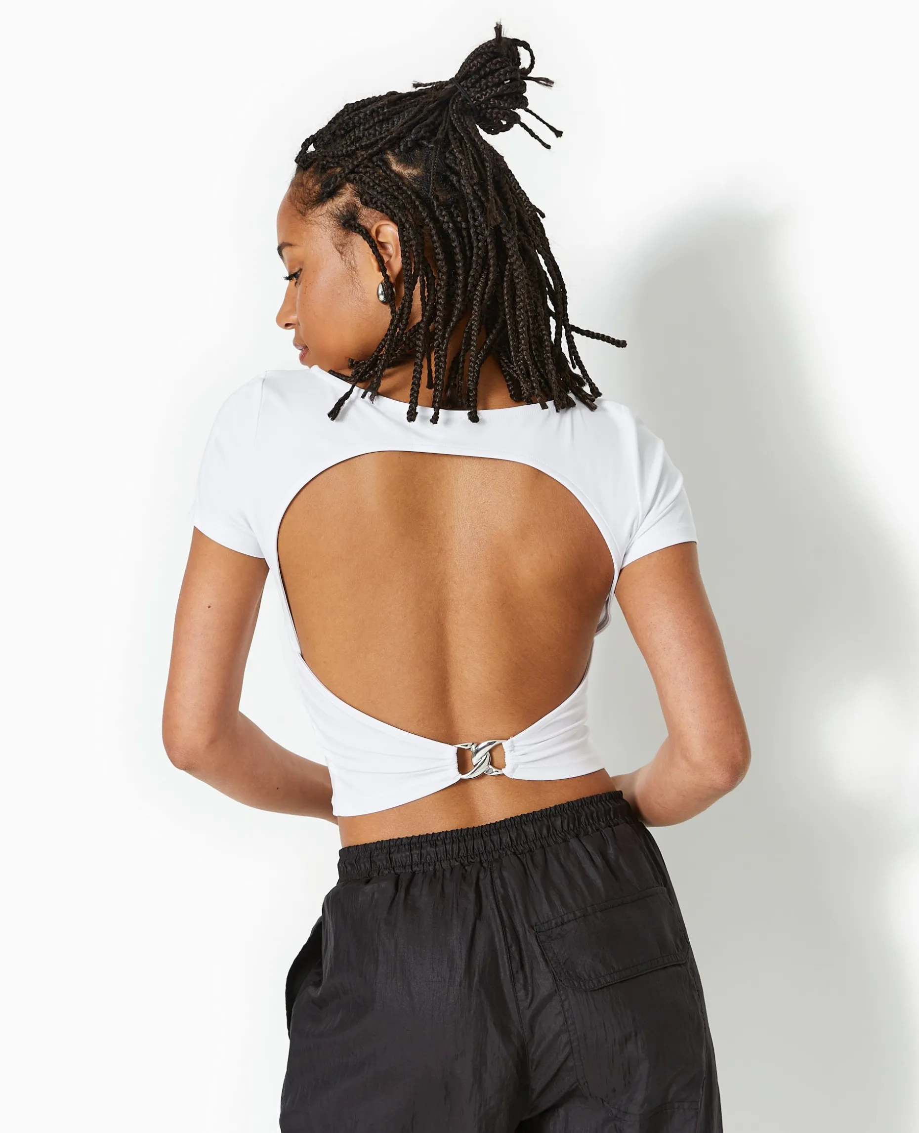 Top Court Avec Cut Out Dos - Blanc