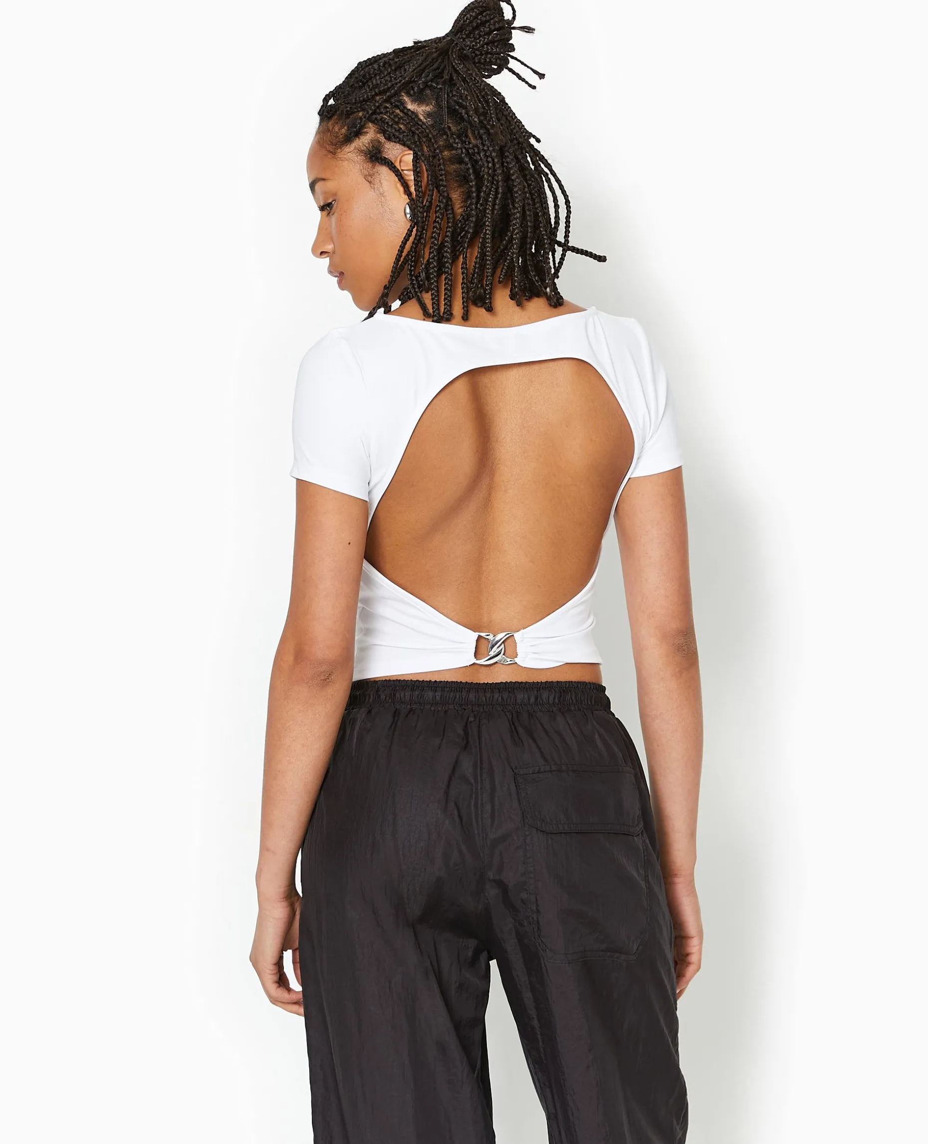 Top Court Avec Cut Out Dos - Blanc