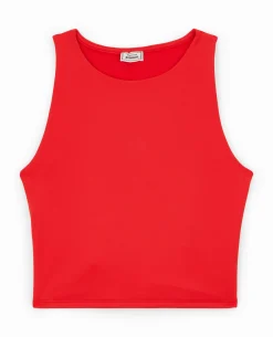Top Court Avec Cut Out Et Laçage Dos - Rouge