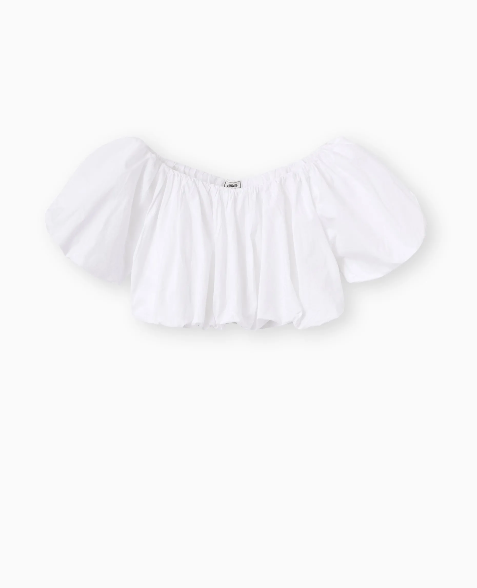 Top Court Avec Encolure Bardot - Blanc