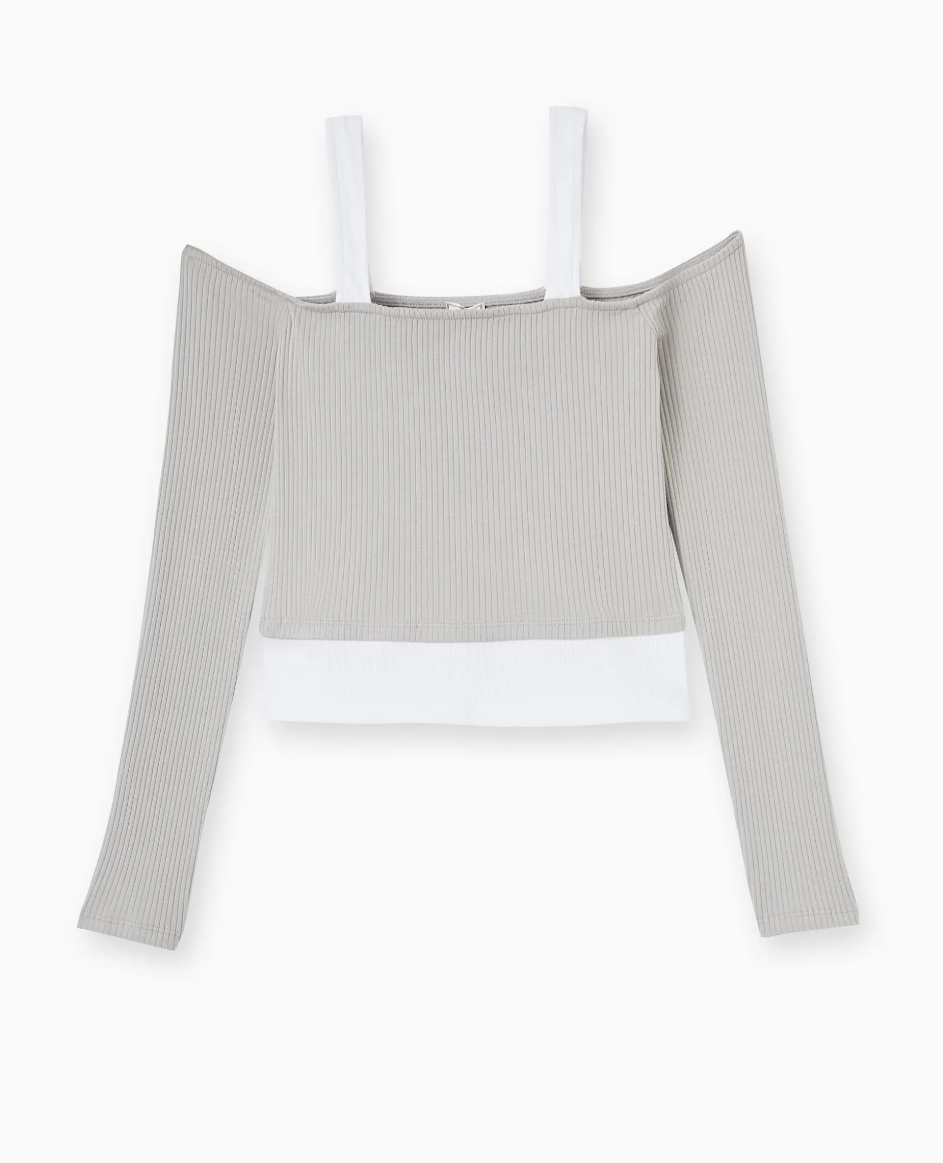 Top Court Effet 2 En 1 - Gris