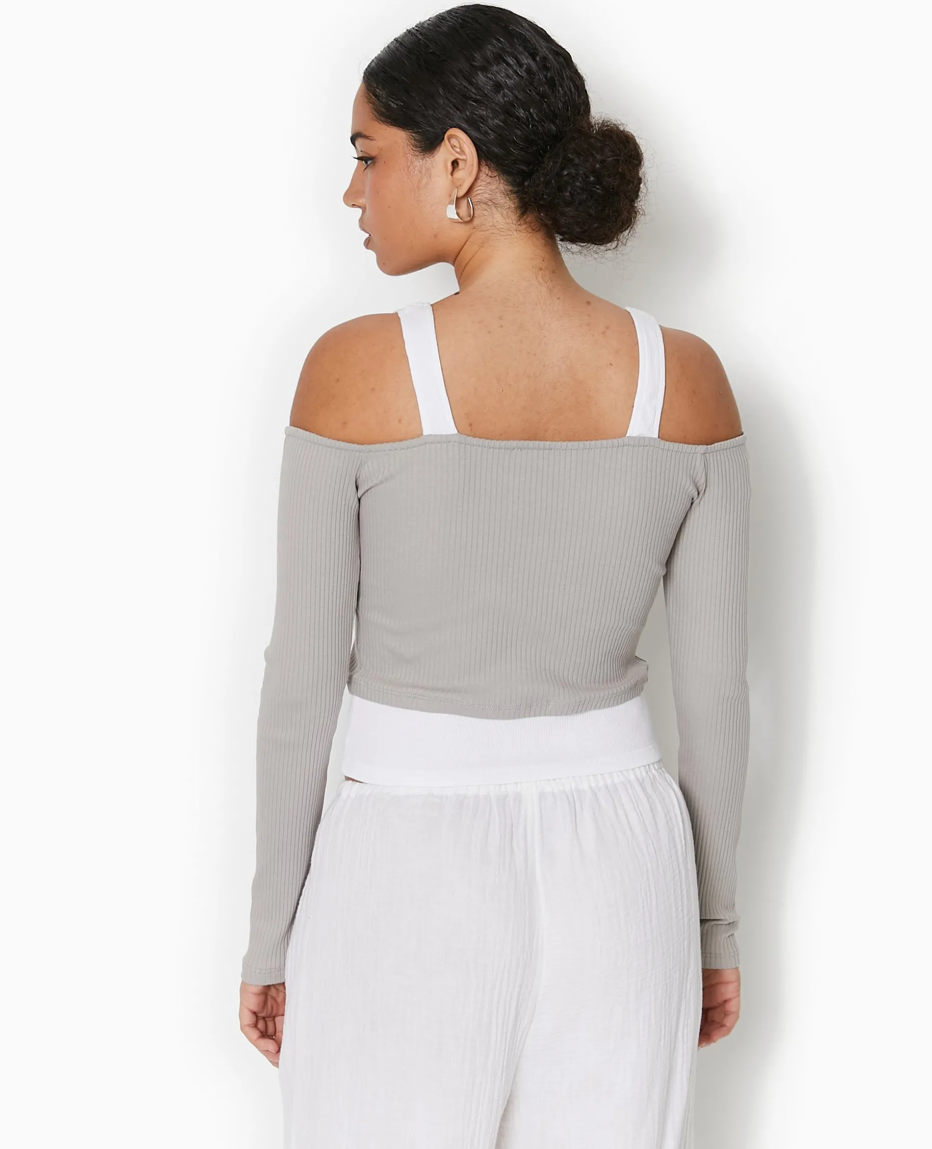 Top Court Effet 2 En 1 - Gris