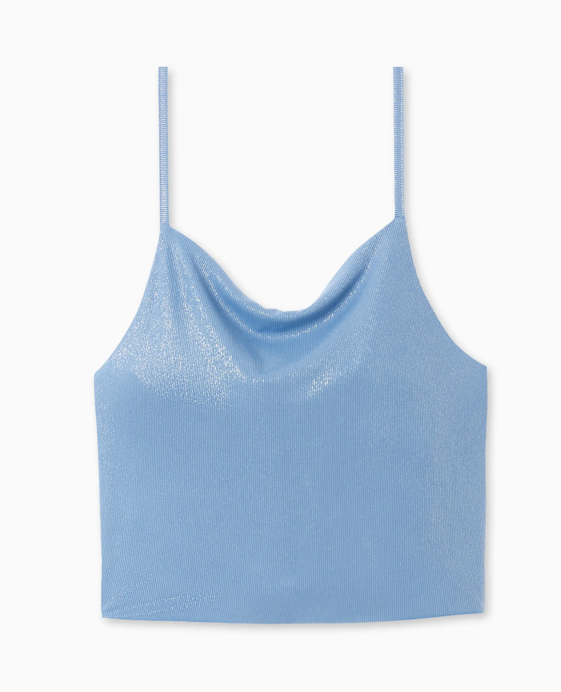 Top Cropped Dos-nu Avec Lurex - Bleu