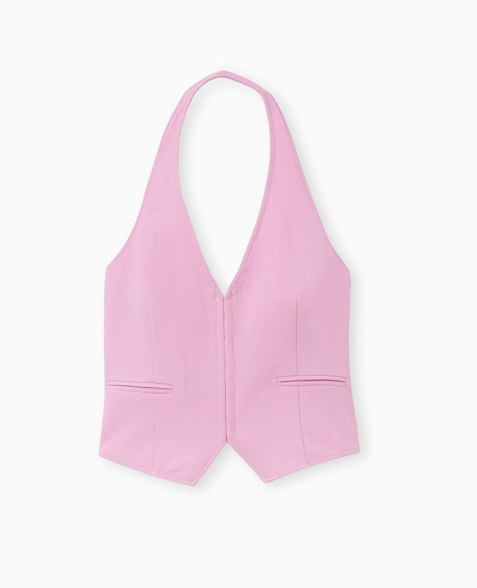 Top Dos-nu Façon Gilet De Barman - Rose Fuchsia