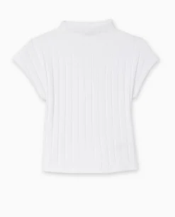 Top En Maille Côtes Plates - Blanc