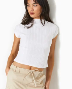 Top En Maille Côtes Plates - Blanc
