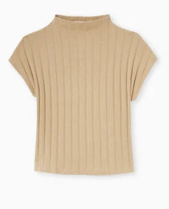 Top En Maille Côtes Plates - Beige