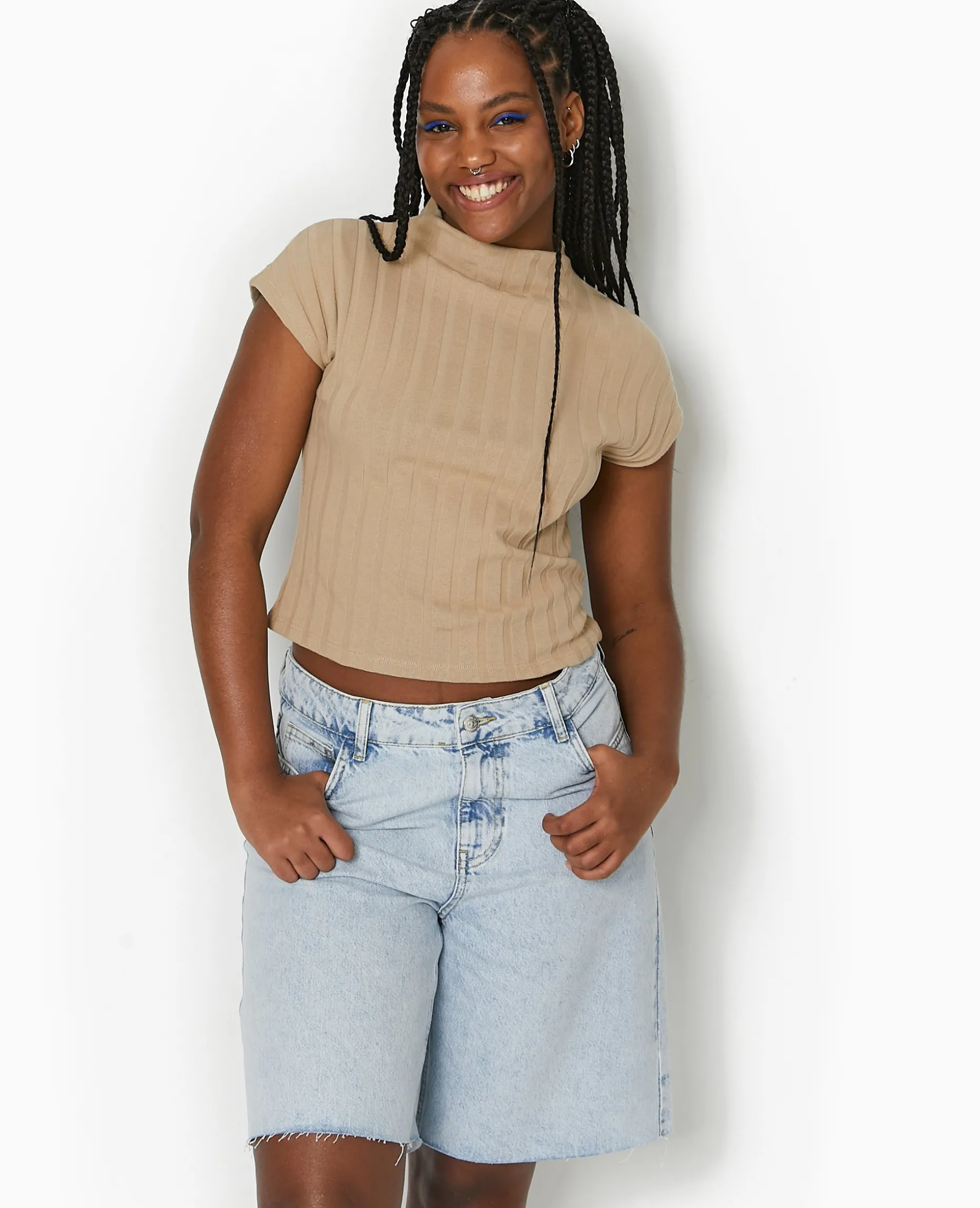 Top En Maille Côtes Plates - Beige
