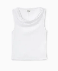 Top En Maille Légè;re Avec Encolure Bénitier - Blanc