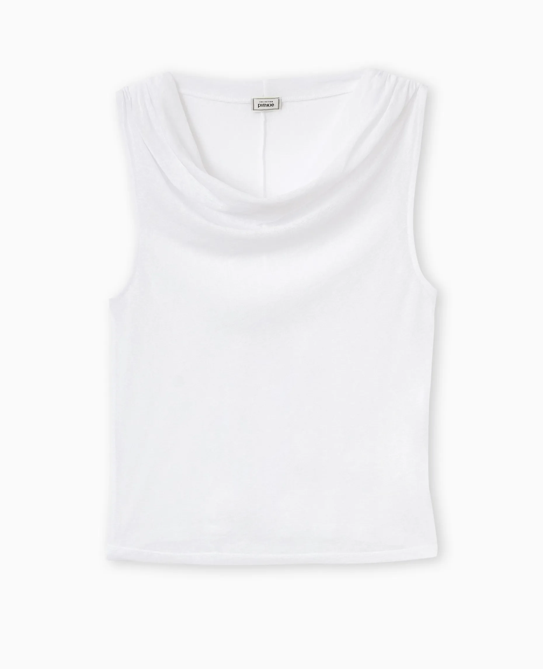 Top En Maille Légè;re Avec Encolure Bénitier - Blanc