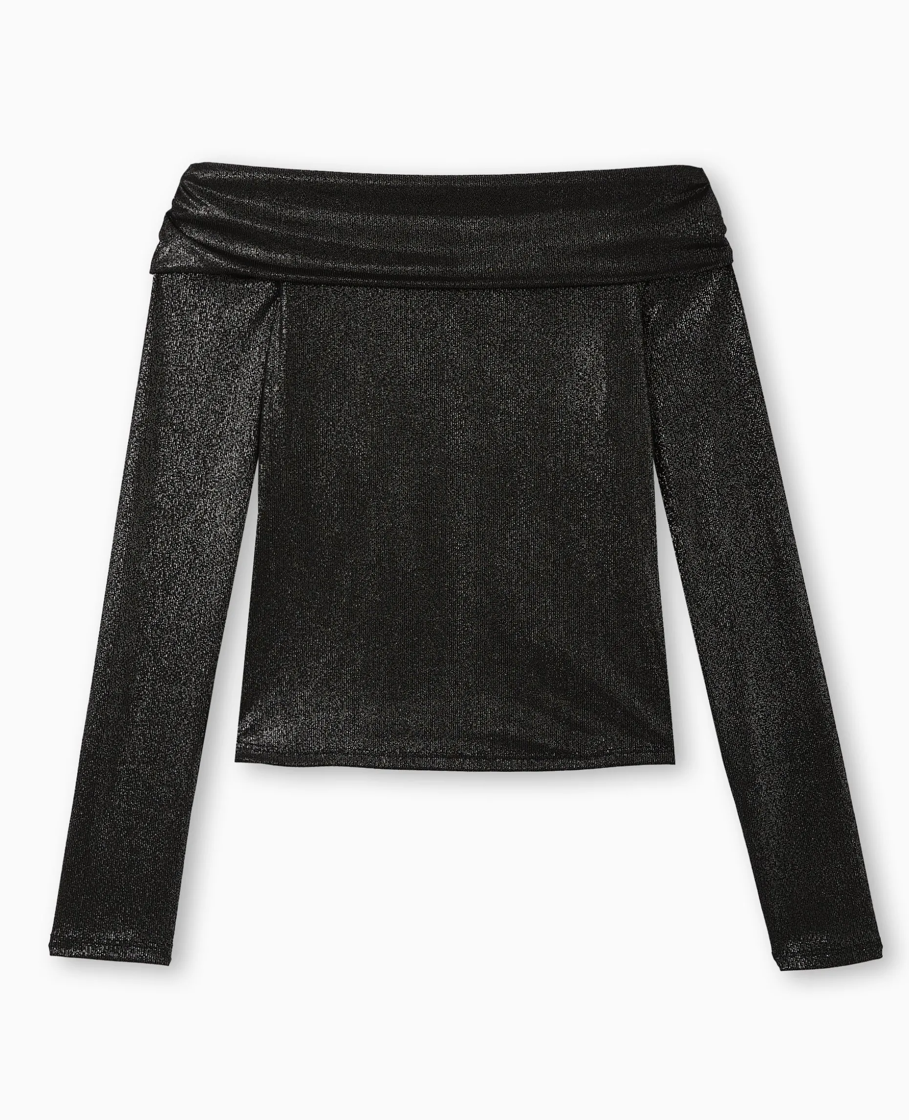 Top Encolure Bardot Avec Paillettes - Noir