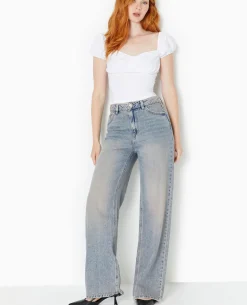 Top Encolure Bardot Avec Smock Dos - Blanc