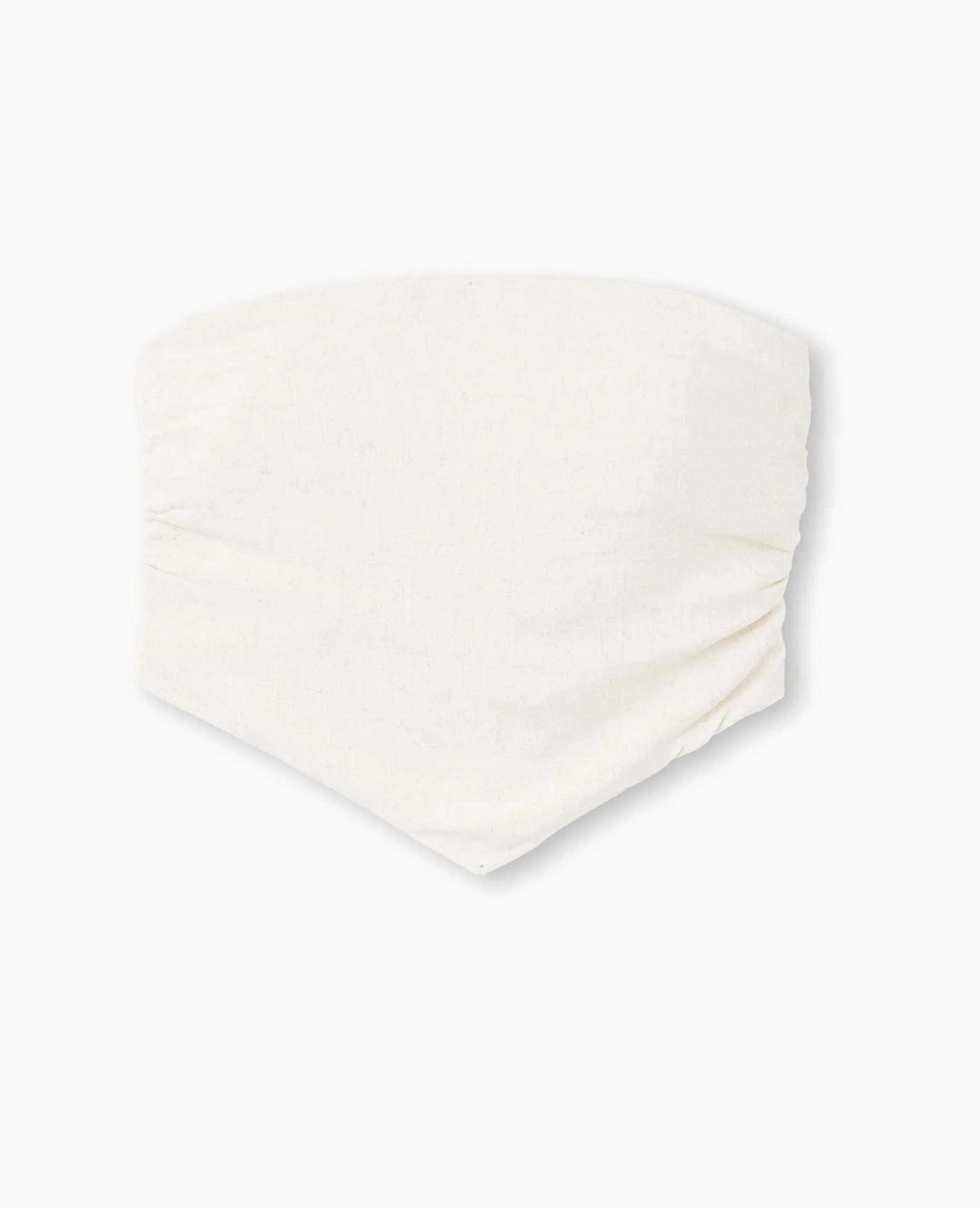 Top Foulard En Triangle En Tissu Effet Lin - Blanc