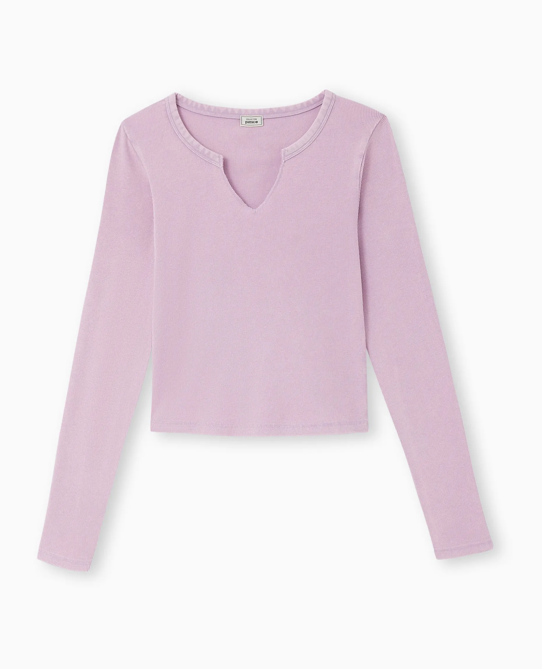 Top Manches Longues En Maille Côtelée - Rose