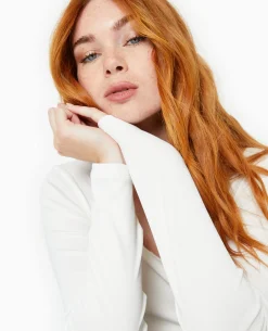 Top Manches Longues En Maille Extensible - Blanc