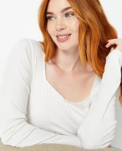 Top Manches Longues En Maille Extensible - Blanc