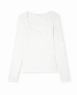 Top Manches Longues En Maille Extensible - Blanc