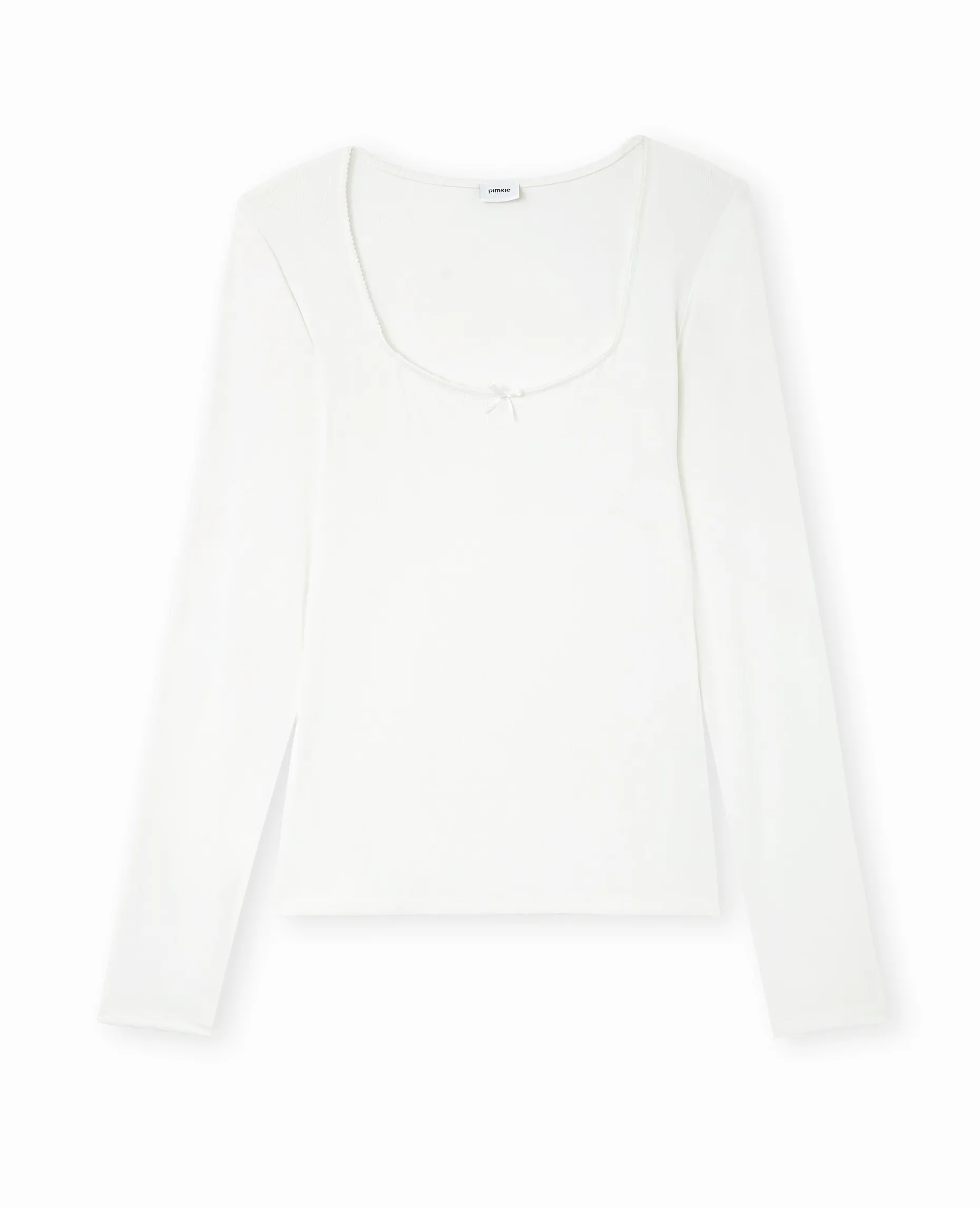 Top Manches Longues En Maille Extensible - Blanc
