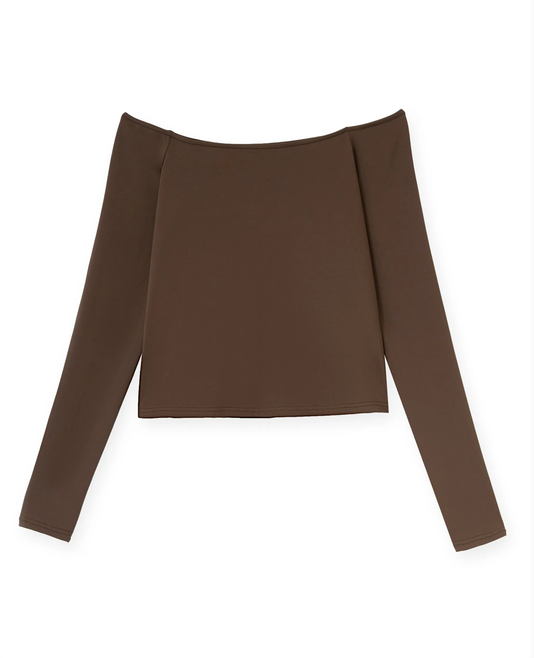 Top Manches Longues Encolure Bardot - Marron