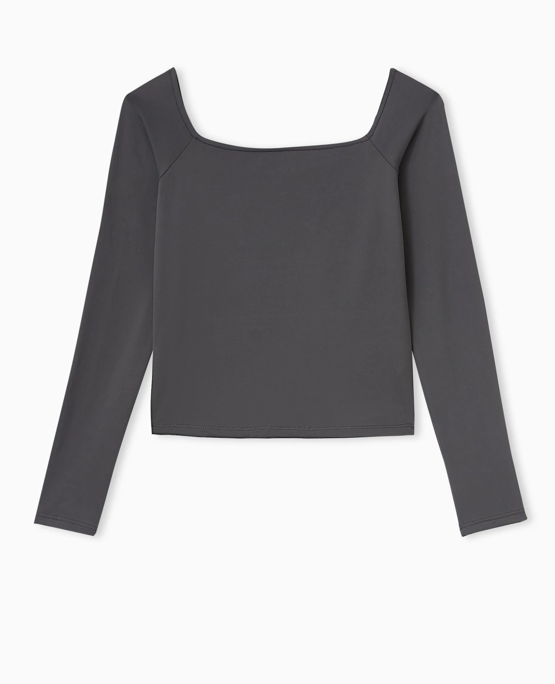Top Manches Longues Encolure Bardot - Gris Foncé
