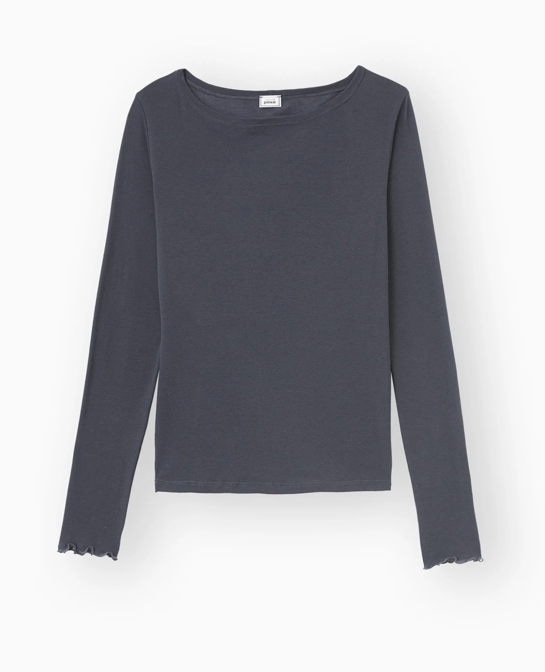Top Manches Longues Encolure Bateau - Gris Foncé