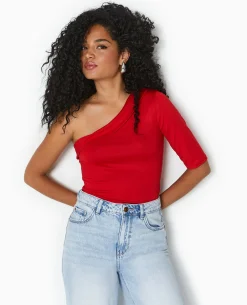 Top One Shoulder Asymétrique - Rouge