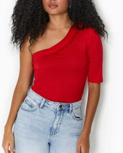 Top One Shoulder Asymétrique - Rouge