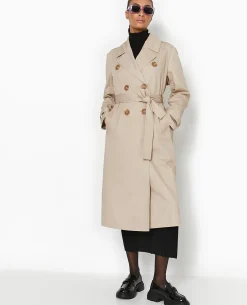 Trench En Toile Avec Ceinture - Beige
