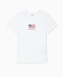 T-shirt Ajusté Avec Print - Blanc