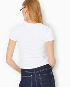 T-shirt Ajusté Avec Print - Blanc