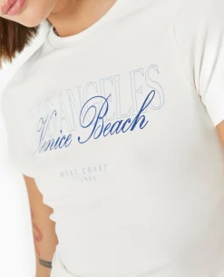 T-shirt Ajusté Avec Print Devant - Blanc